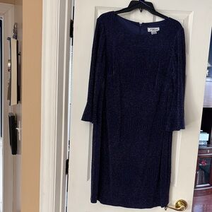 Shimmering Navy Long Sleeve Dress